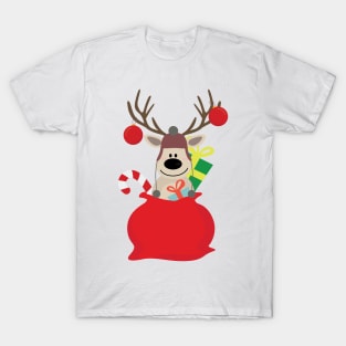 Santa Claus sends you Surprise gif with Mr Reindeer this Christmas T-Shirt